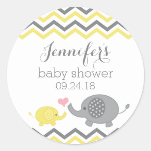 Sticker Rond Gris Chevron de jaune d'autocollants de baby