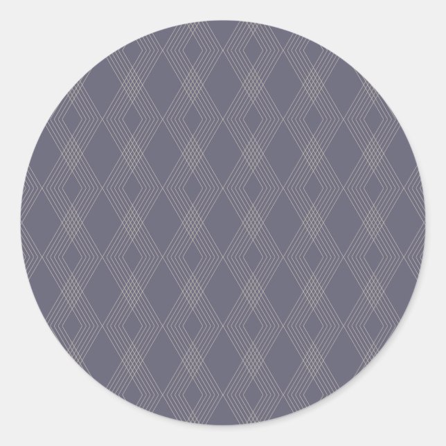 Sticker Rond Gris, cool, tendance, simple, moderne zig zag moti (Devant)
