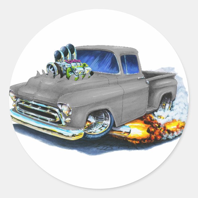 Sticker Rond Gris de cueillette 1957 (Devant)