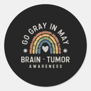 Sticker Rond Gris En Mai Cerveau Tumeur Accroissement
