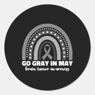 Sticker Rond Gris En Mai Mois De Sensibilisation À La Tumeur Du