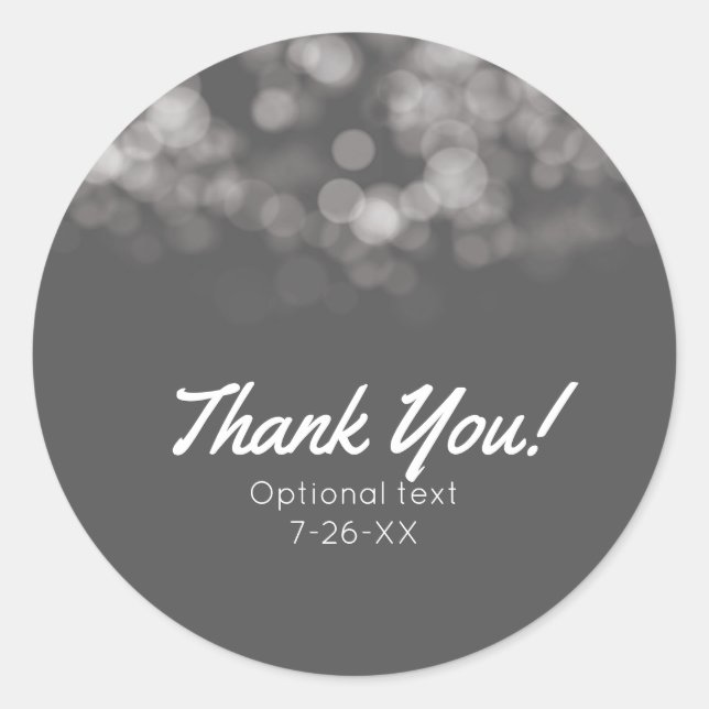 Sticker Rond Gris Moderne Minimal Lumières Chic Party Personnal (Devant)