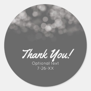 Sticker Rond Gris Moderne Minimal Lumières Chic Party Personnal