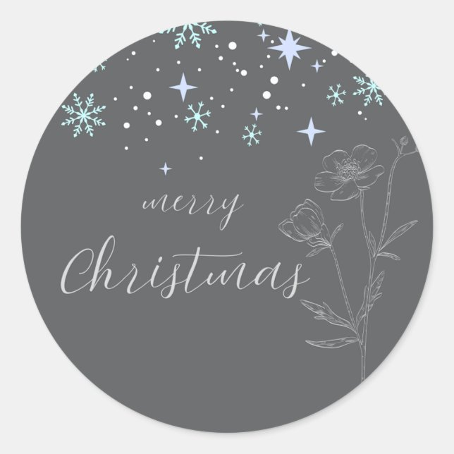 Sticker rond gris Noël (Devant)