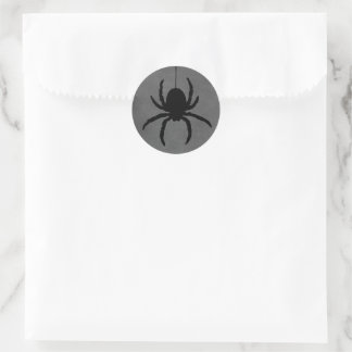 Sticker Rond Gris Noir Éffrayant Halloween Spider Favoriser Sti