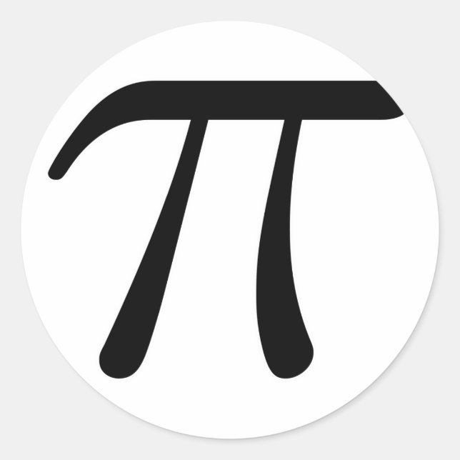 Sticker Rond Gris noir gris jaune orange Pi 3.14 symbole Math (Devant)