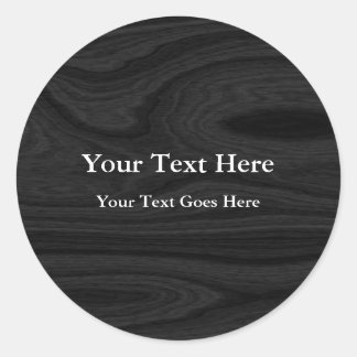 Sticker Rond Gris Noir Plain Élégant Moderne AJOUT TEXTE