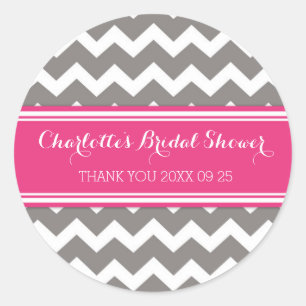 Sticker Rond Gris rose Chevron Fête des mariées Favoriser les é