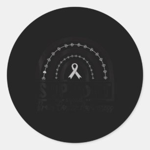Sticker Rond Gris Ruban Cerveau Mois de sensibilisation au canc