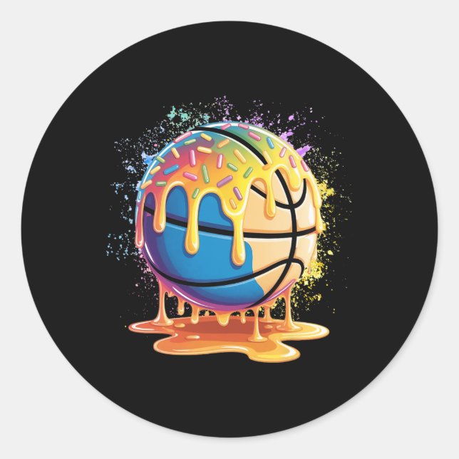 Sticker Rond Grisaille de glace éclaboussure peinture Sketll Dr (Devant)