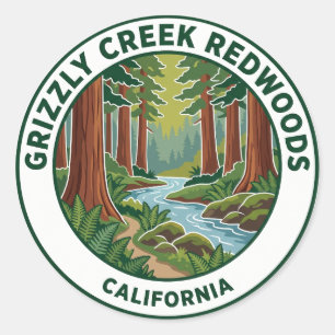 Sticker Rond Grizzly Creek Redwoods State Park Californie
