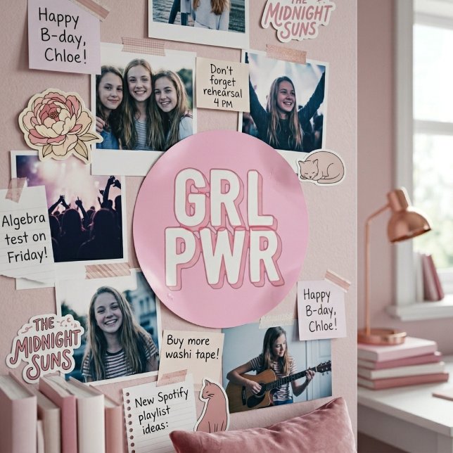 STICKER ROND GRL PWR (Créateur téléchargé)