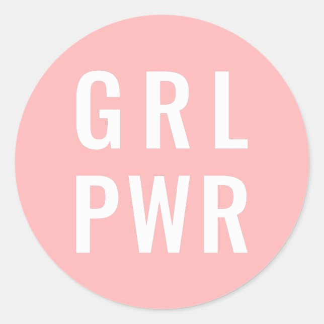 STICKER ROND GRL PWR ROSE (Devant)
