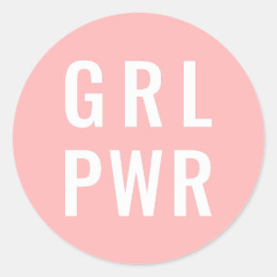 STICKER ROND GRL PWR ROSE