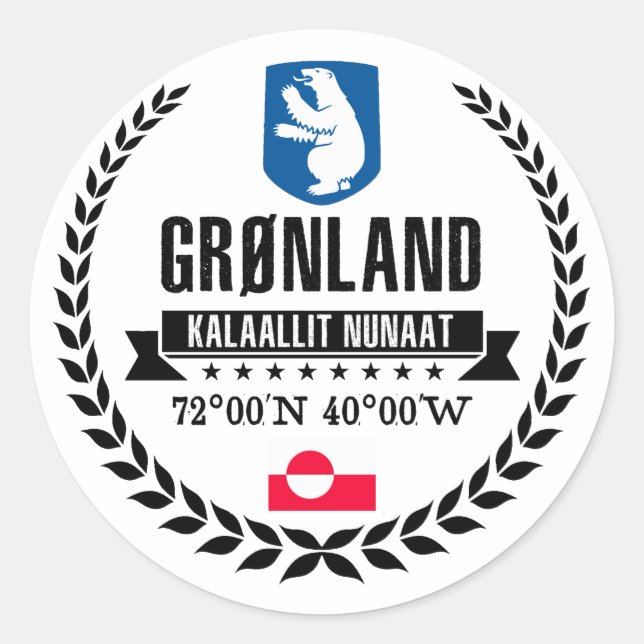 Sticker Rond Groenland (Devant)