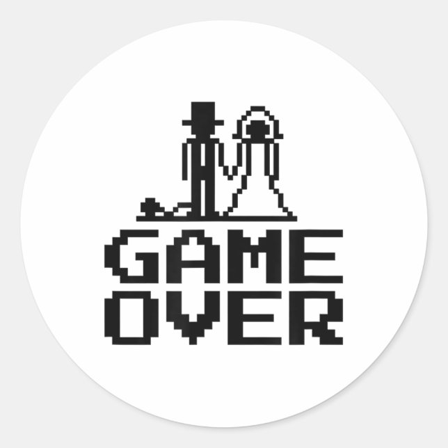 Sticker Rond Groom Bride jeu sur le Mariage de la fête de stade (Devant)