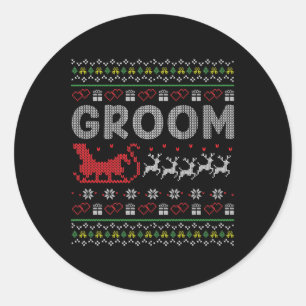 Sticker Rond Groom Bride Noël Noël Noël Noël Noël Vilain Couple