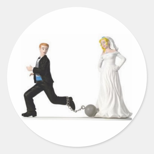 Sticker Rond Groom en cours à partir de la mariée (Devant)
