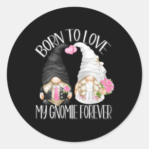 Sticker Rond Groom Et Gnomes De Mariée Pour Mariage Couple Bach
