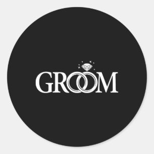Sticker Rond Groom Men Wedding Day Bachelor Party