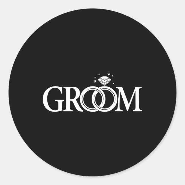 Sticker Rond Groom Men Wedding Day Bachelor Party (Devant)