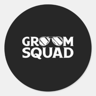 Sticker Rond Groom Squad Groomsman Bachelor Party Mariage Match