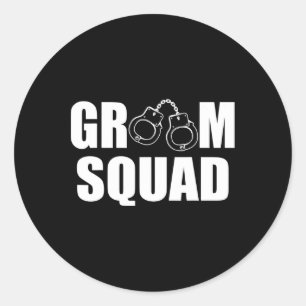 Sticker Rond Groom Squad Groomsmen Ring Mariage Bachelor Party