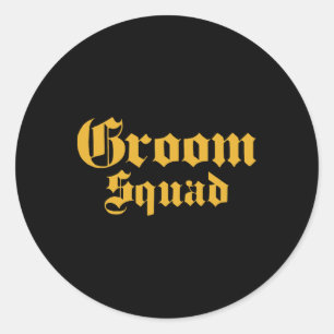 Sticker Rond Groom Squad Old School - Bachelor Party - Mariage