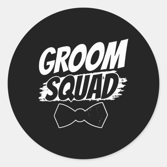 Sticker Rond Groom Squad Party dit Bachelor Mariage (Devant)