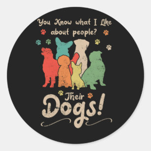 Sticker Rond Groomer de chien professionnel papa Grooming Doggi