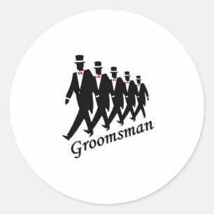 Sticker Rond Groomsman (hommes)