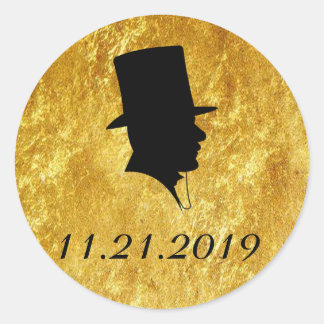 Sticker Rond Groomsmen Invitation Phoques d'or