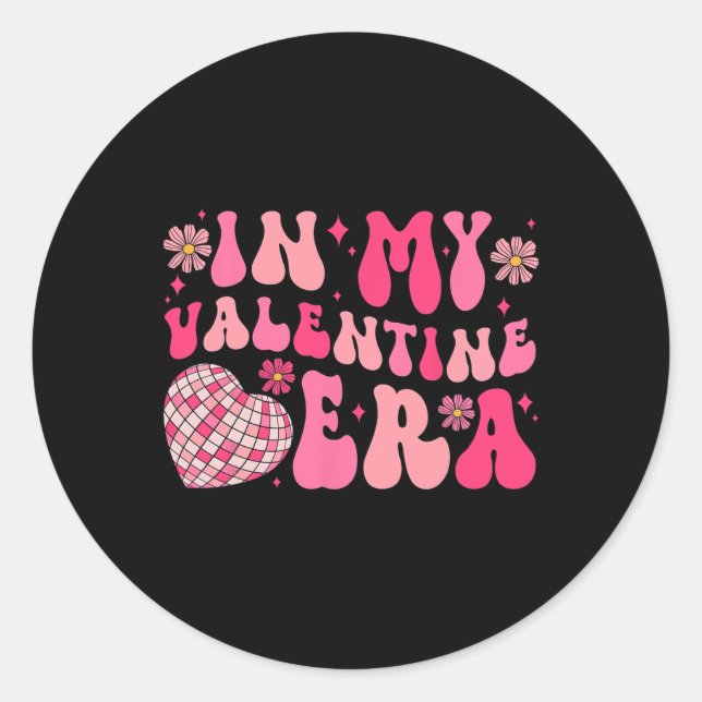 Sticker Rond Groovy à mon époque de la Saint-Valentin Disco Byl (Devant)