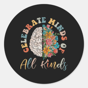 Sticker Rond Groovy Célébrer les Esprits de Toutes Sortes Neuro