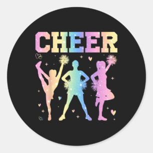 Sticker Rond Groovy Cheer Coquette Bow Cheerleading Lover Cheer