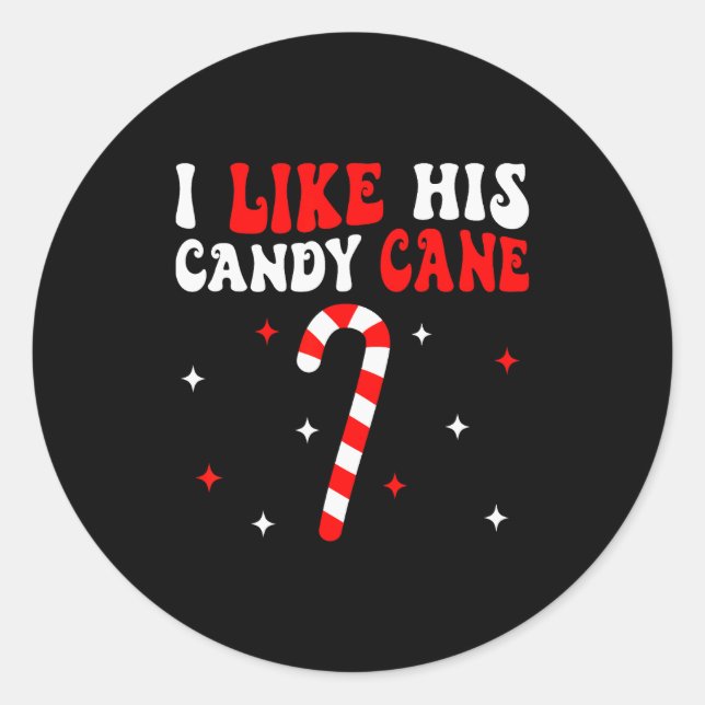 Sticker Rond Groovy Family Christmas Couple Matching Funny Tee  (Devant)