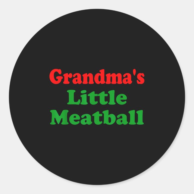 Sticker Rond Groovy Grandmas Little Meatball Funny Italian Fami (Devant)