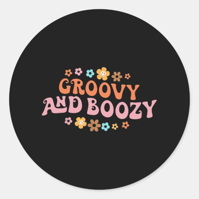 Sticker Rond Groovy Groovy Et Soirée Bachotique De Mariée  (Devant)
