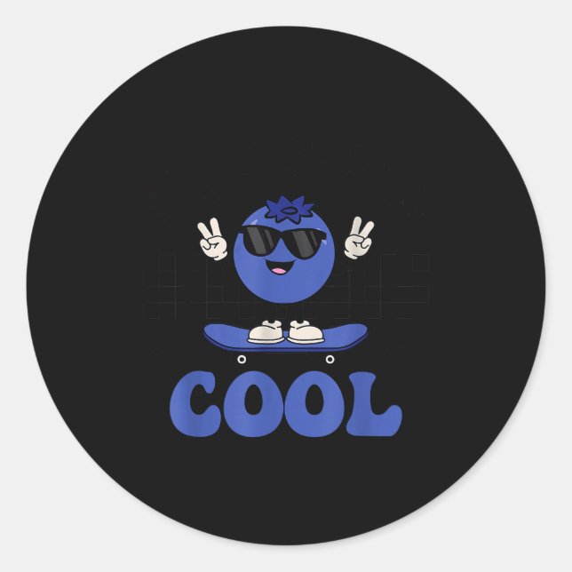 Sticker Rond Groovy So Berry Cool Fruit Lover Blueberry Season  (Devant)