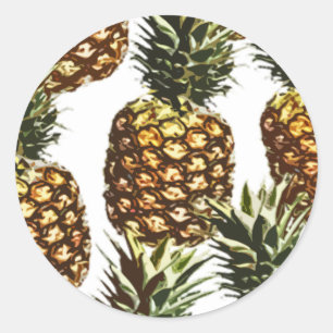 Sticker Rond Gros ananas (personnalisable BGC)