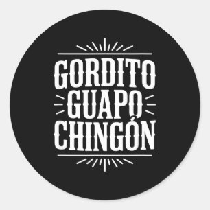 Sticker Rond Gros beau mec drôle dicton western vintage
