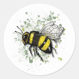 Sticker Rond Gros Bourdon Beau, Dessin Numérique