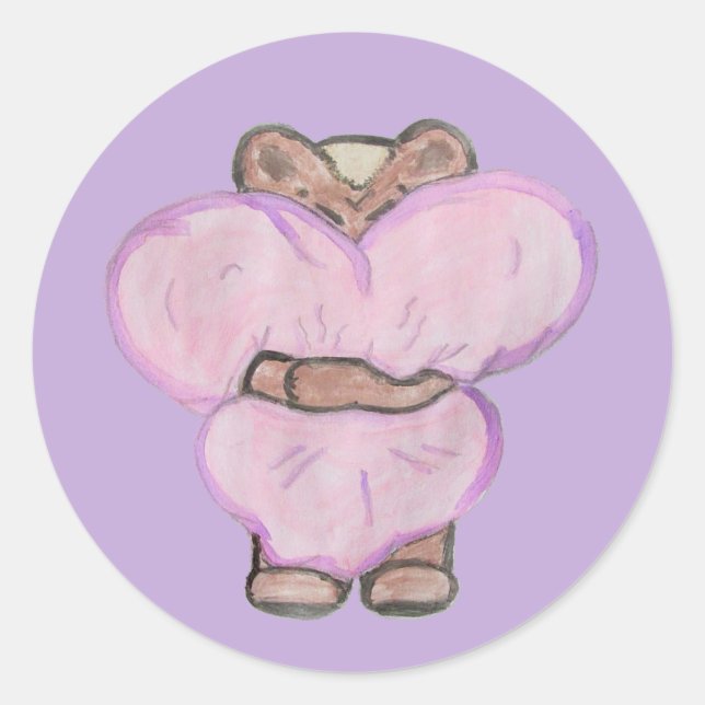Sticker Rond Gros câlin. (Devant)