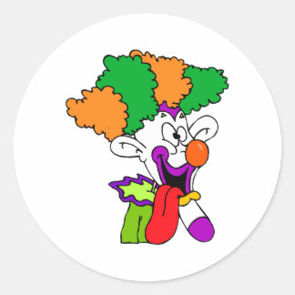 Sticker Rond Gros clown dehors