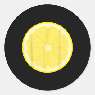 Sticker Rond Gros Costume en tranches de citron mignonne Fruit