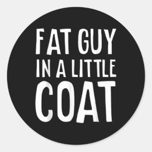 Sticker Rond Gros Gars Dans Un Petit Manteau