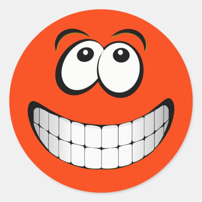 Sticker Rond Gros Gris orange (Devant)