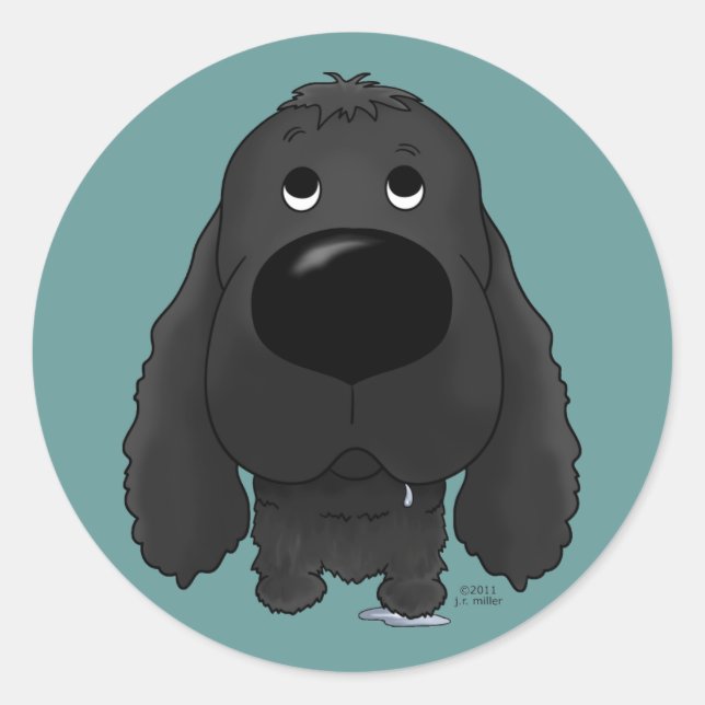 Sticker Rond Gros Nose Cocker Spaniel (Devant)
