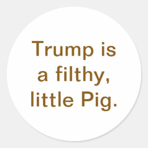Sticker Rond Gros petit porc dégoûtant Trump Hankamer Artjunkha