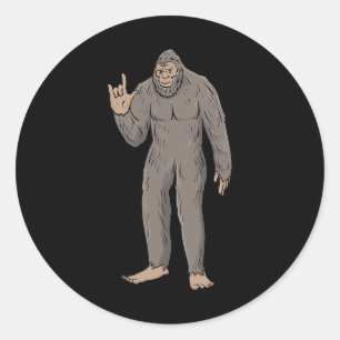 Sticker Rond Gros pied Asl Gesture main Sourde perte d'audition